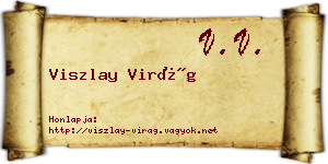 Viszlay Virág névjegykártya